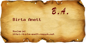 Birta Anett névjegykártya