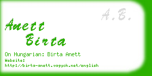 anett birta business card